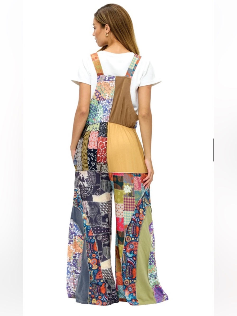 Colorful Boho Patchwork Overalls - Picture 3 of 6